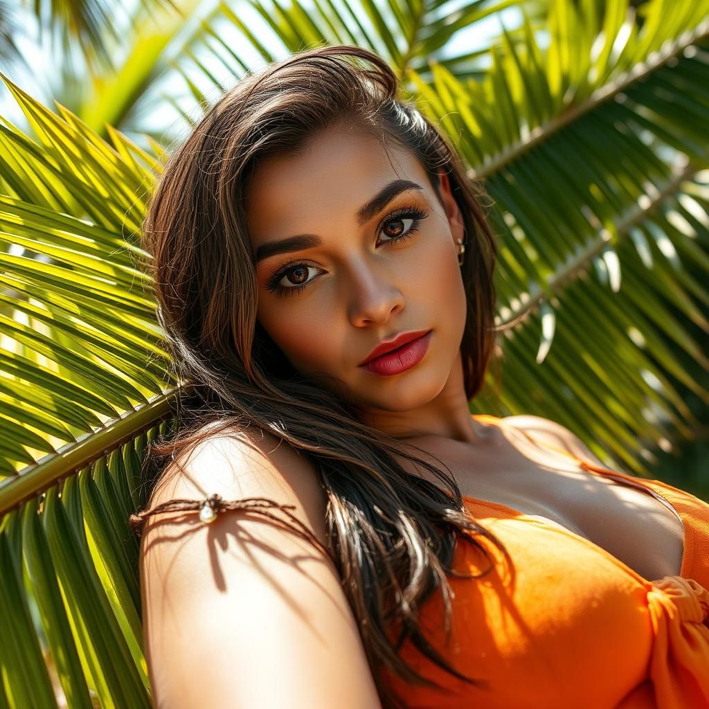 Exotic Woman Reclining in Jungle Sunshine