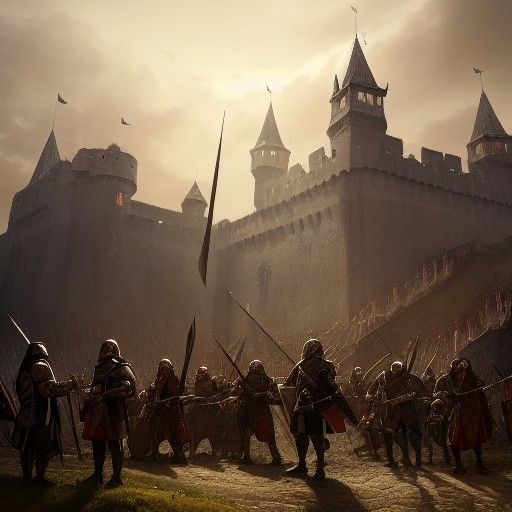 Medieval Army in Dark Fantasy Style