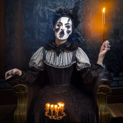 Gothic Victorian Elegance in a Dimly Lit Coffee Shop