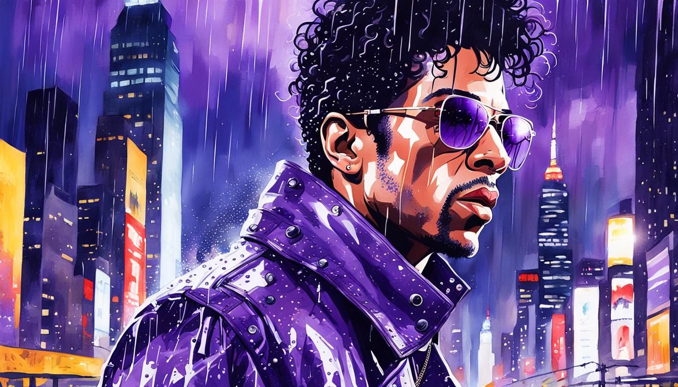 Prince in Purple: Watercolor Pop Art Portrait