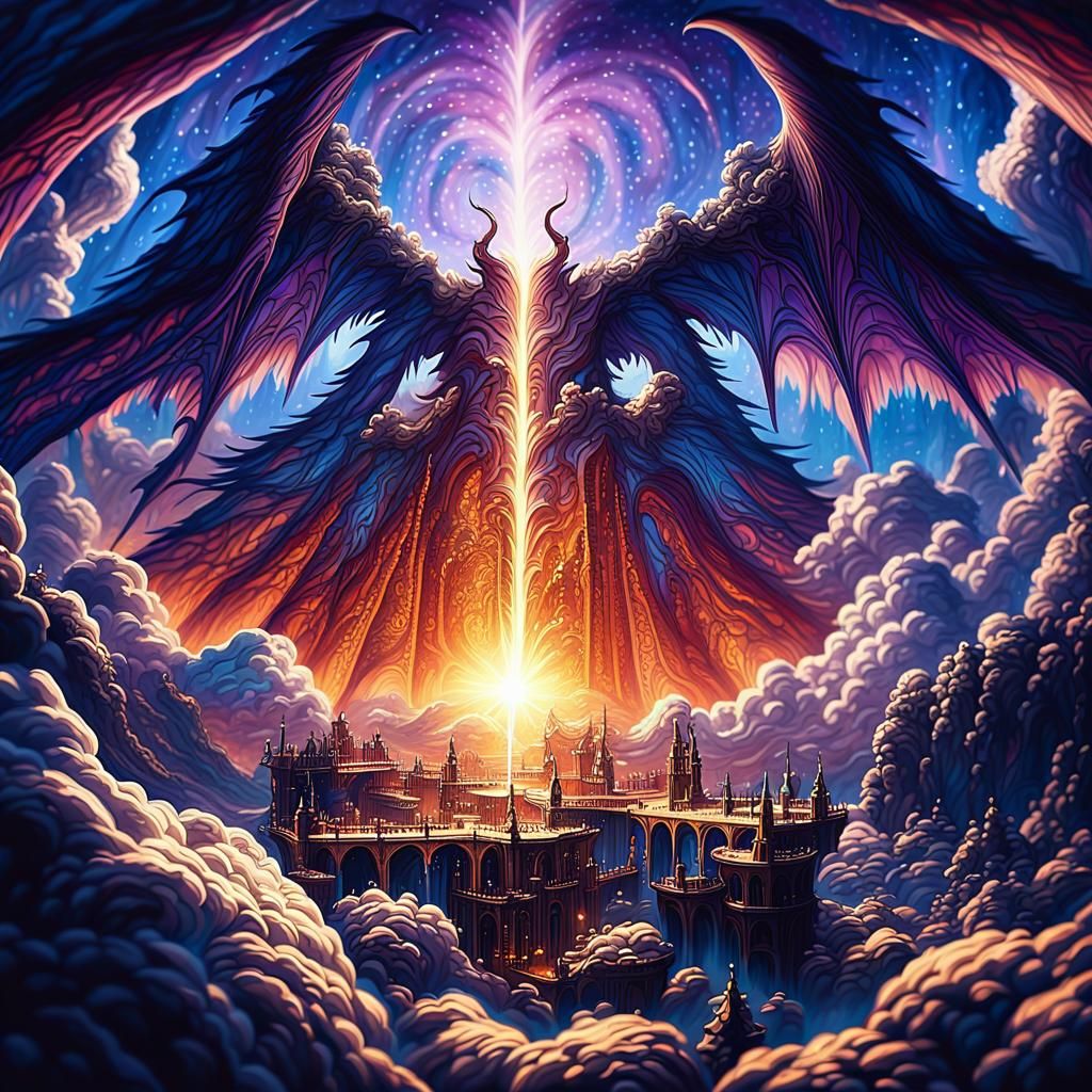 Epic Demon in Heaven Matte Painting