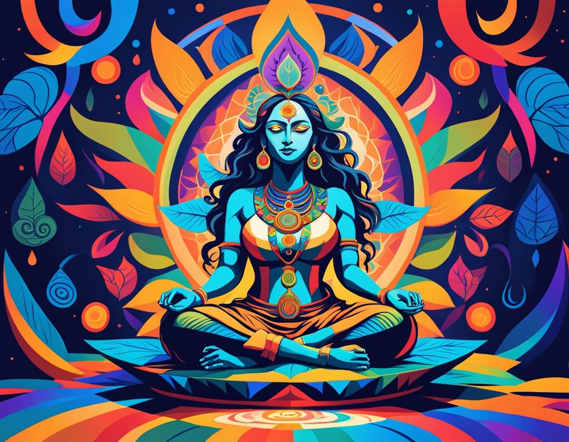 Mother Earth in Lotus Position, Picasso Style