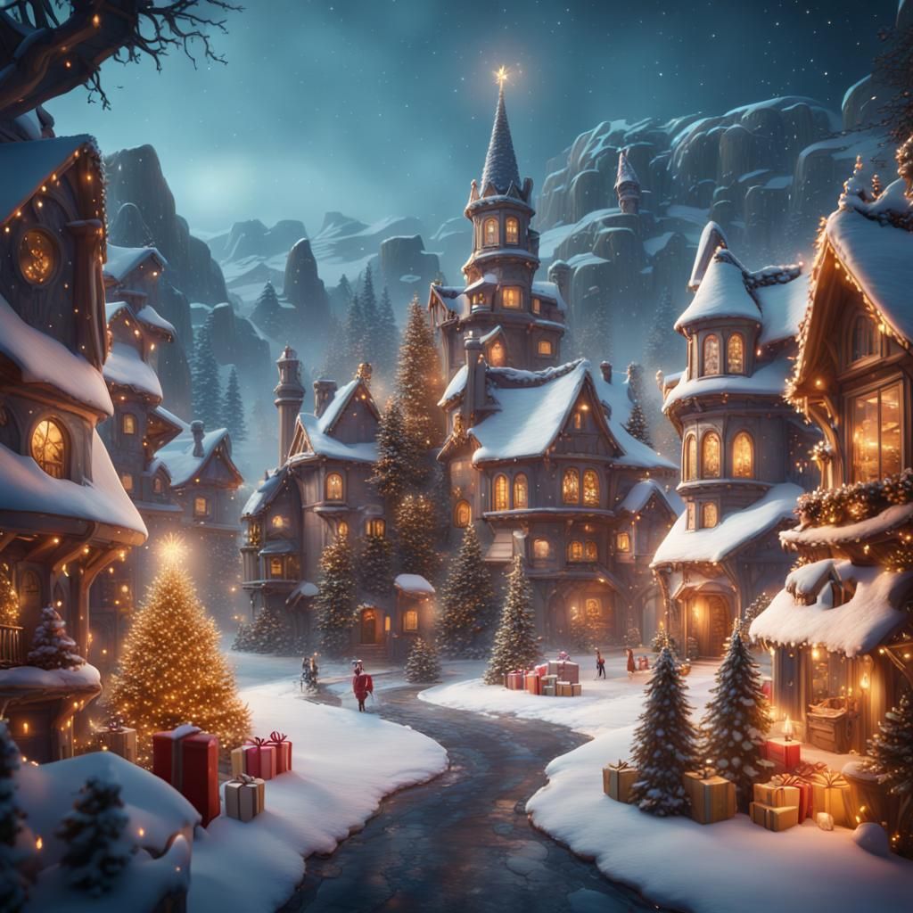 Magical Christmas Storybook Pop-up: Fantasy Concept Art