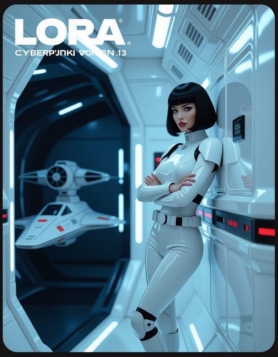 Chiss Woman in High-Tech Star Wars Spaceship Interior