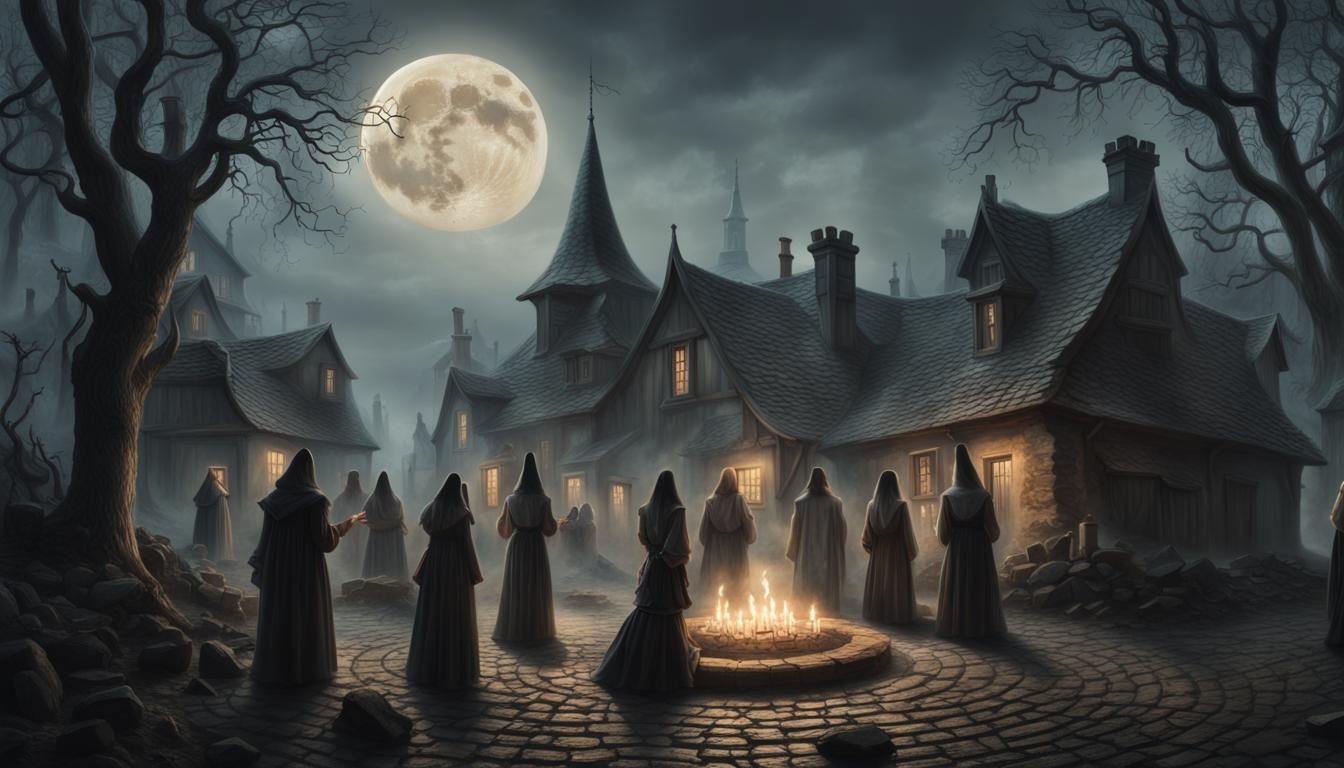 Mysterious Séance in Misty European Village