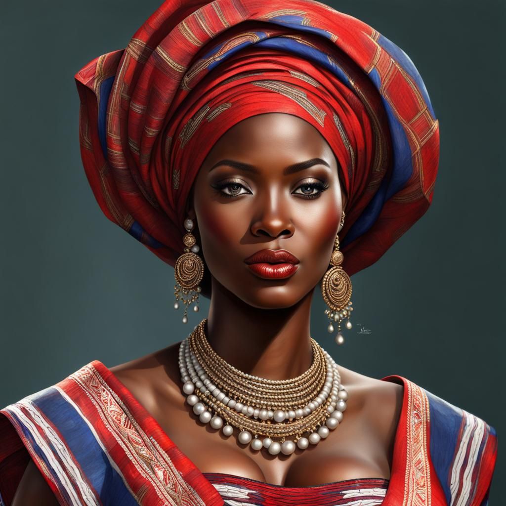 Haitian Woman in Traditional Dress: A Realistic Portrait