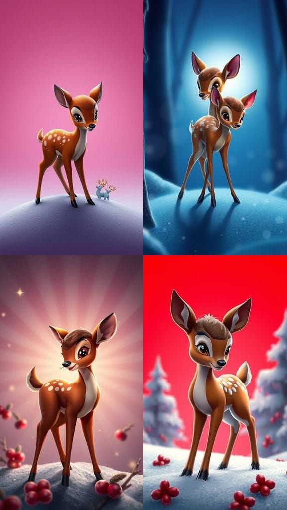 Surreal Christmas Bambi iPhone Wallpaper