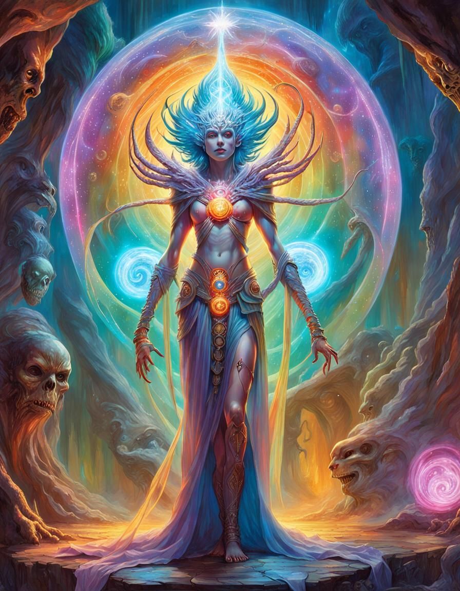 Psychedelic Portrait of an Extraterrestrial Goddess