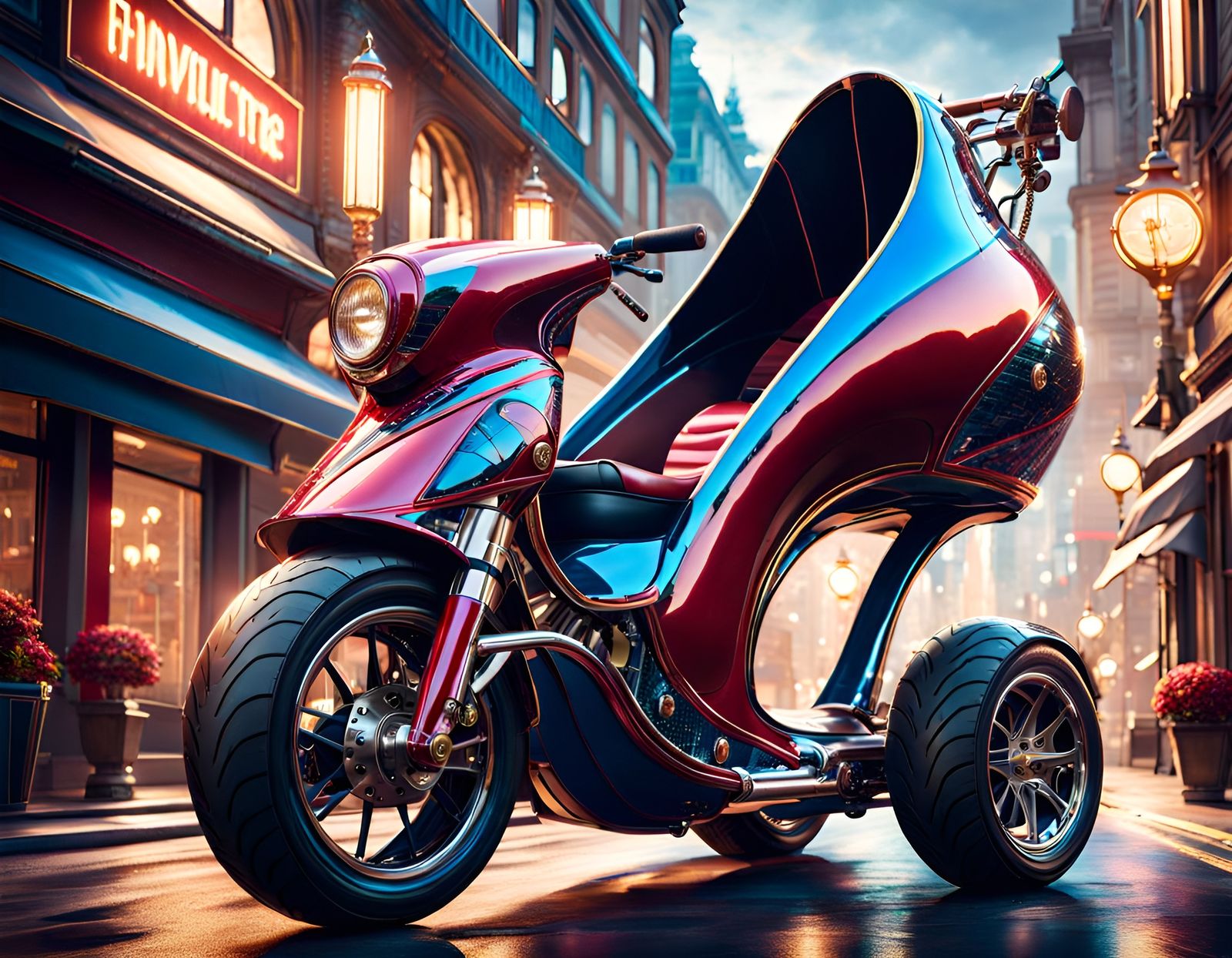 Stiletto Shoe Motor Trike: Fantasy Concept Art
