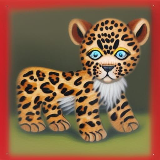 Leopard Cub and Vampire in Persian Miniature