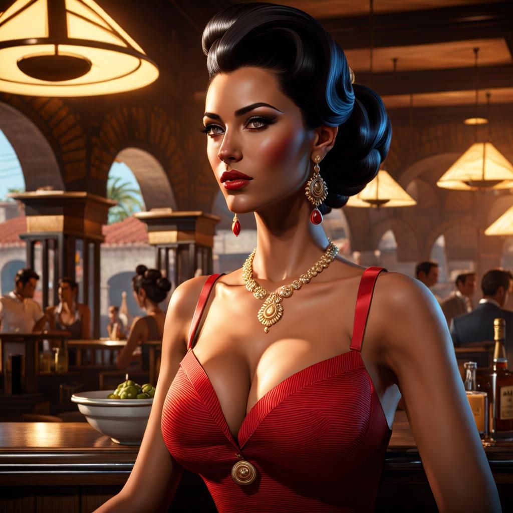 Cuban Beauty in Havana Restaurant: Splash Art