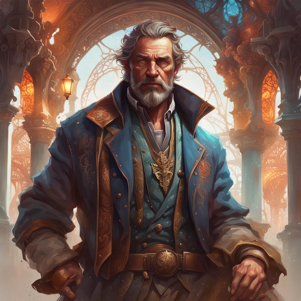 Detailed Portrait of Man in Digital Art Style