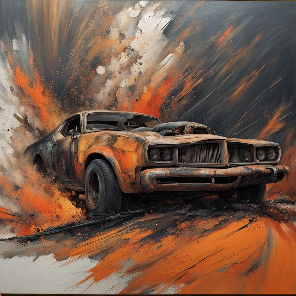 Abstract Mad Max Scene with Complementary Colors