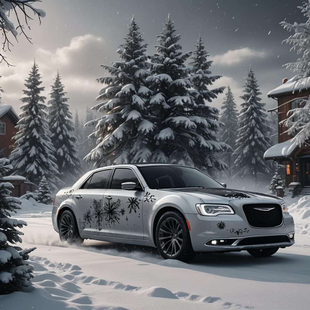 Chrysler 300 with Snowflake Decal: Matte Painting