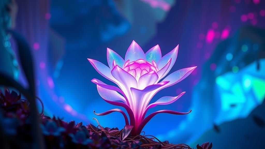 Ethereal Glimmerbloom Oasis in Iridescent Valley