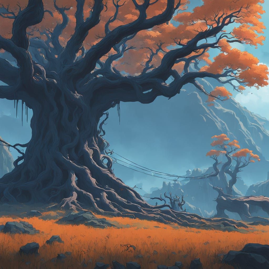 Gojo in Ethereal Fantasy Landscape