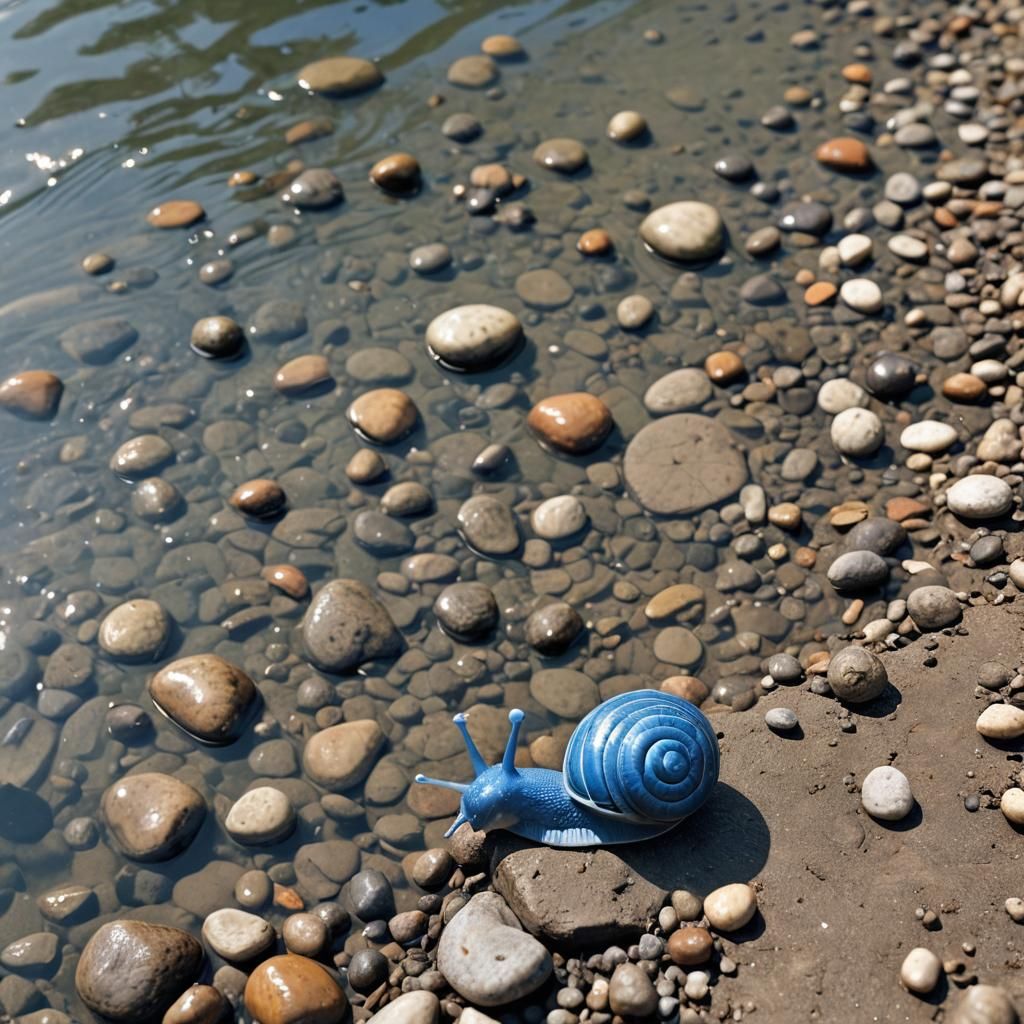 Blue Snail by River Digital Art