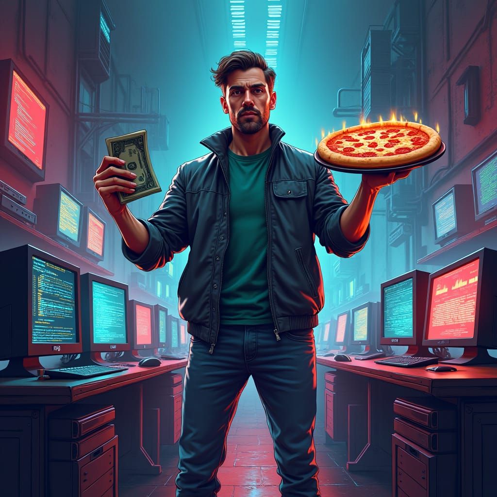 Programmer Fight Poster in Digital Art Style