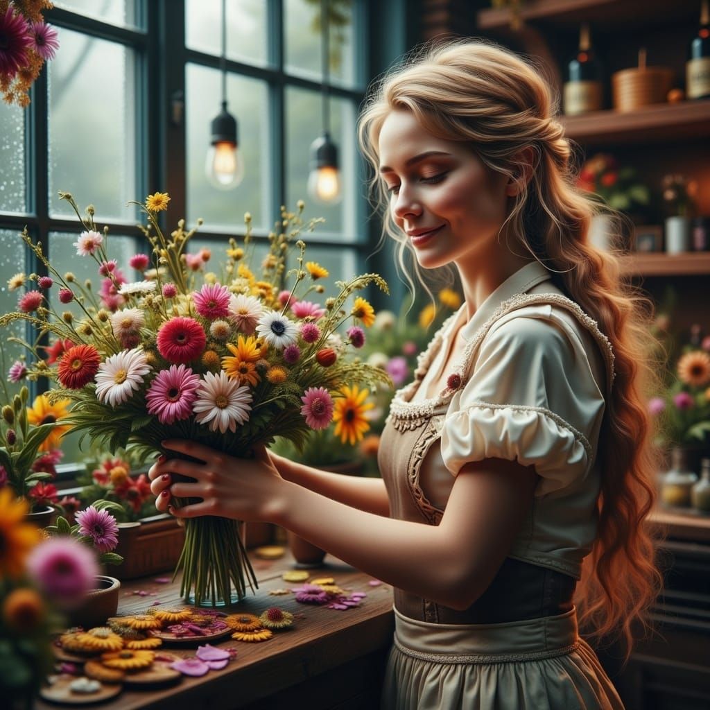 Mystical Flower Shop: Dreamy Fantasy Art