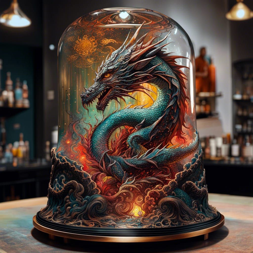 Dragon under the glass bell