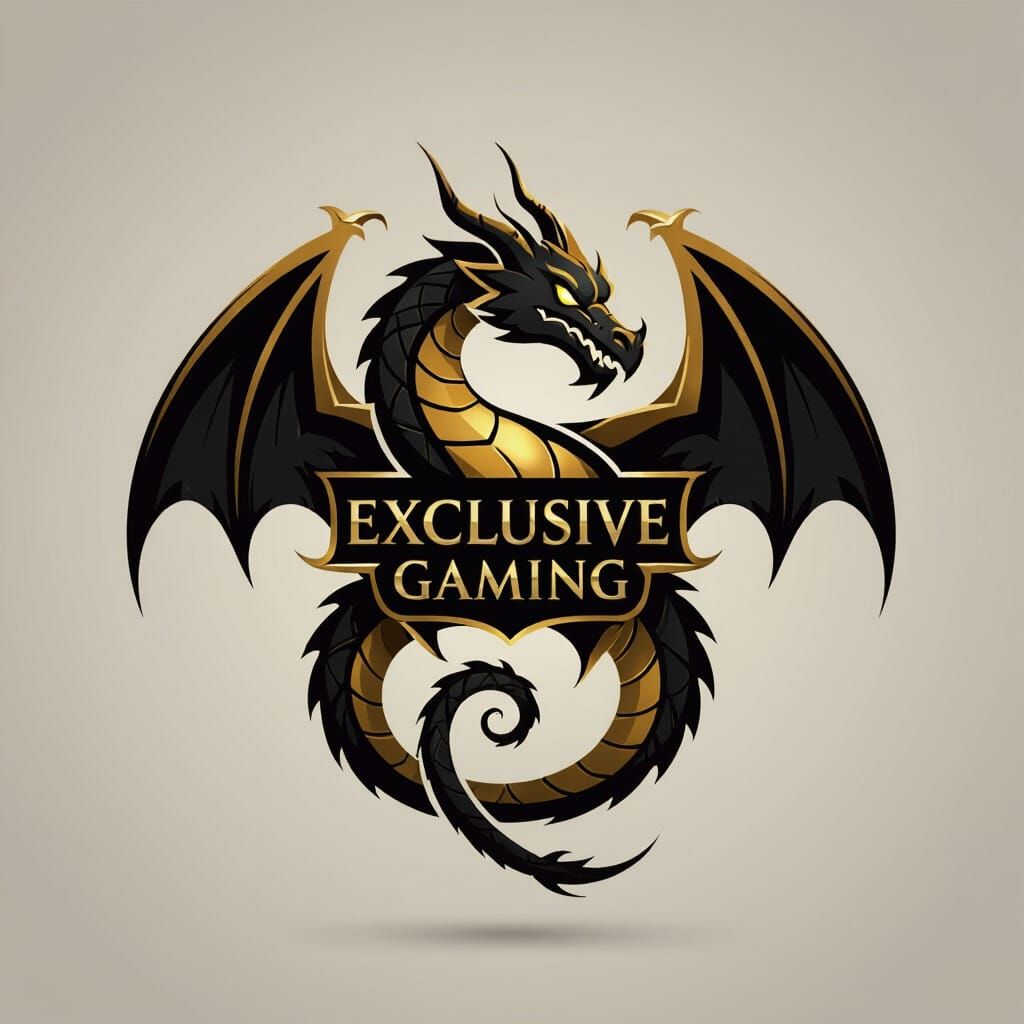 Exclusive Gaming Logo: Golden Dragon Design