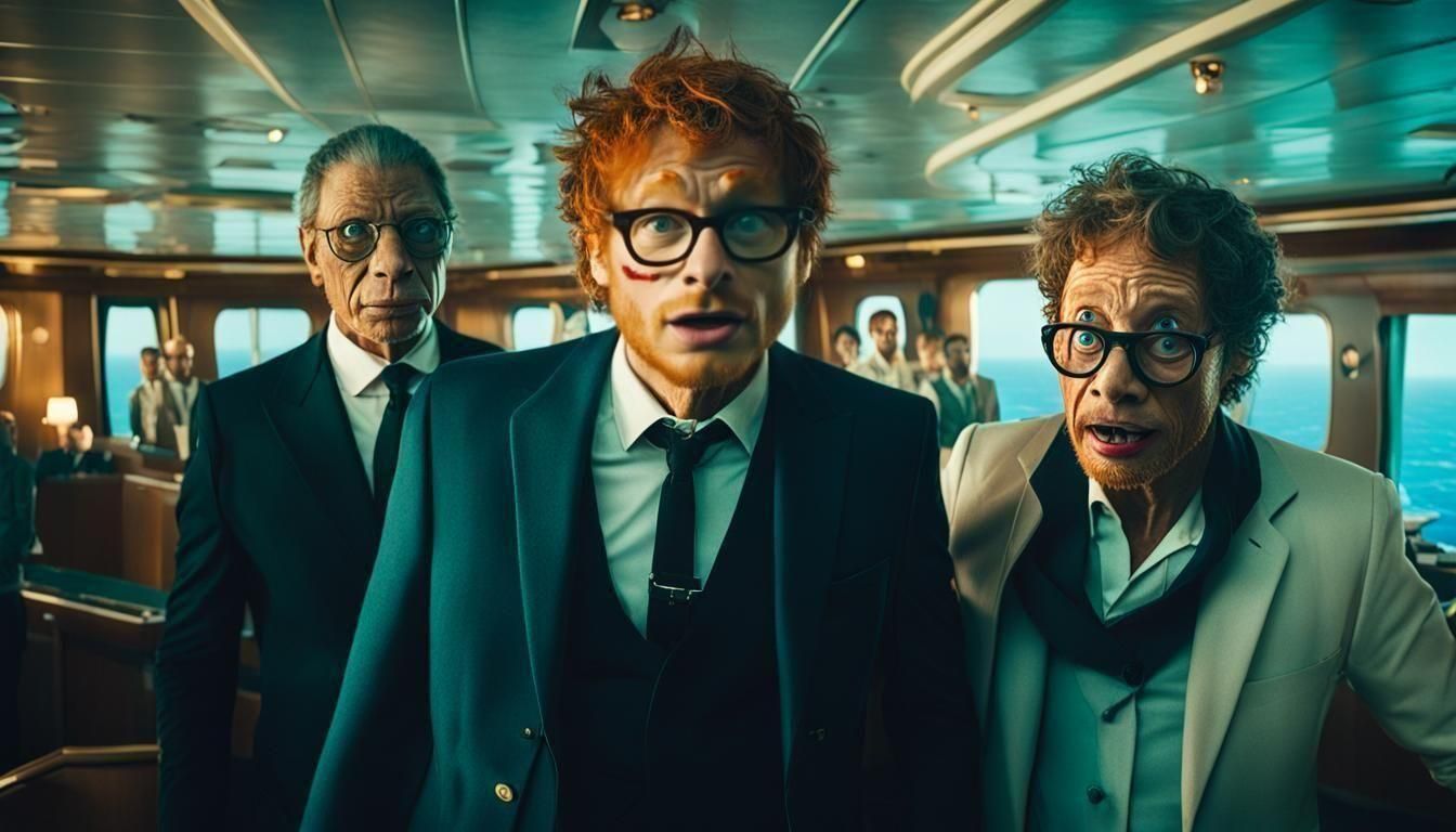 Disaster movie starring Ed Sheeran and Geoff Goldblum on a c...