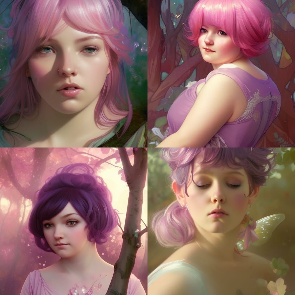 Enchanting Fairy Portrait in a Tree, Detailed Art