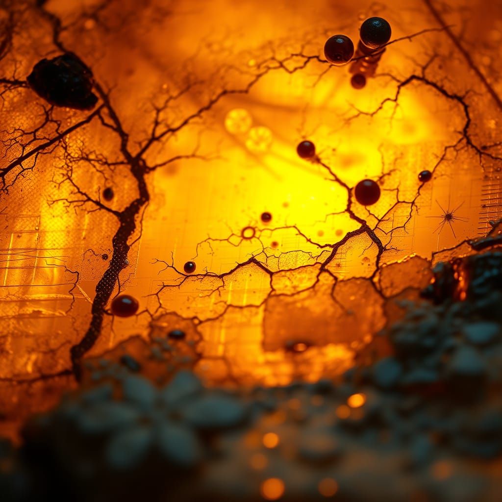 Glowing Amber Fossil from the Baltic Sea