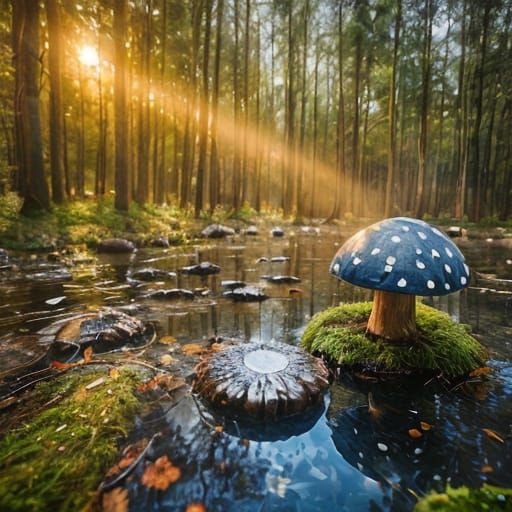 Girl in Mushroom Forest Portrait