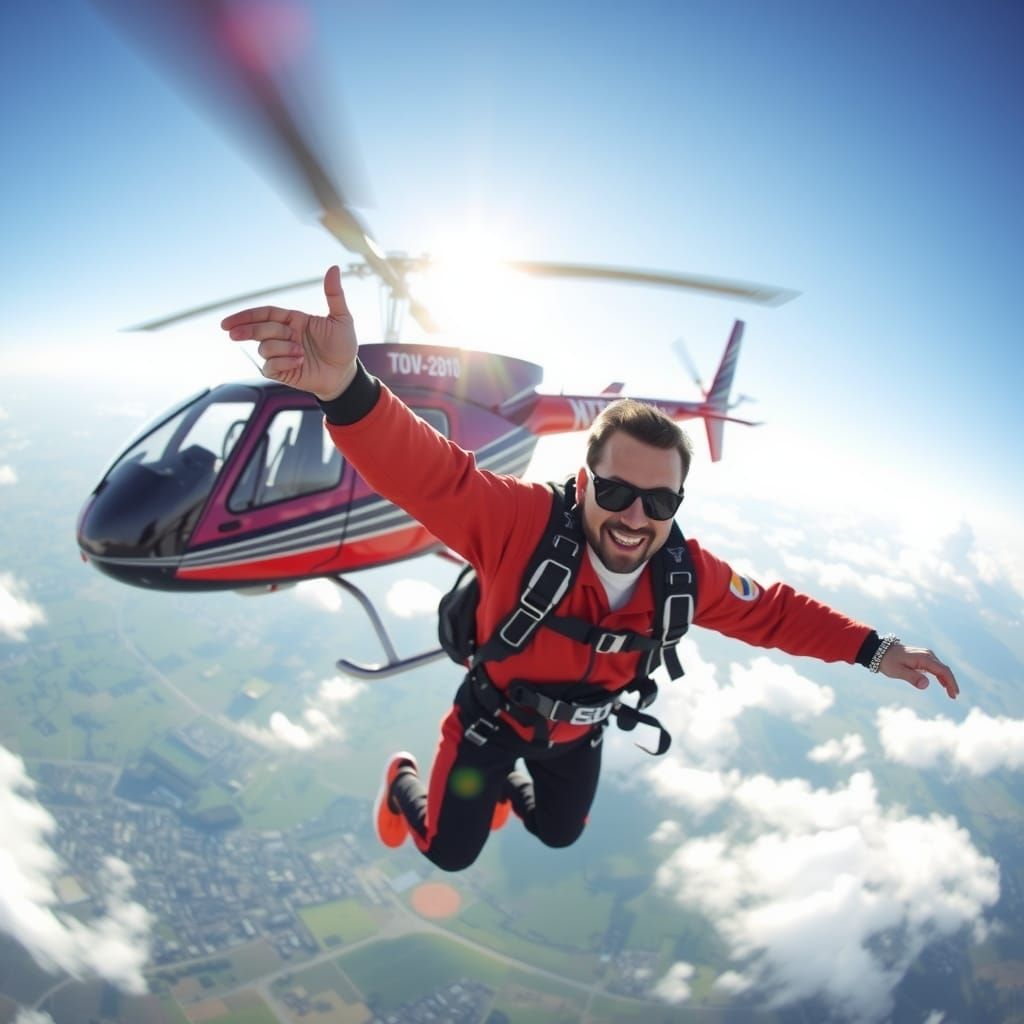 Skydiver's Leap: A Thrilling Helicopter Jump