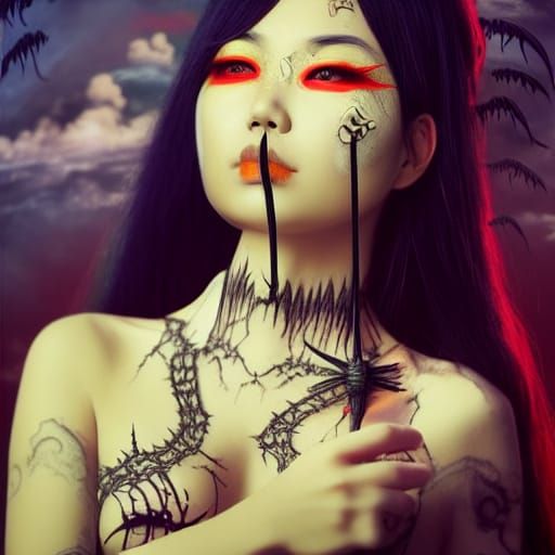 Asian Goth Halloween: A Digital Matte Painting