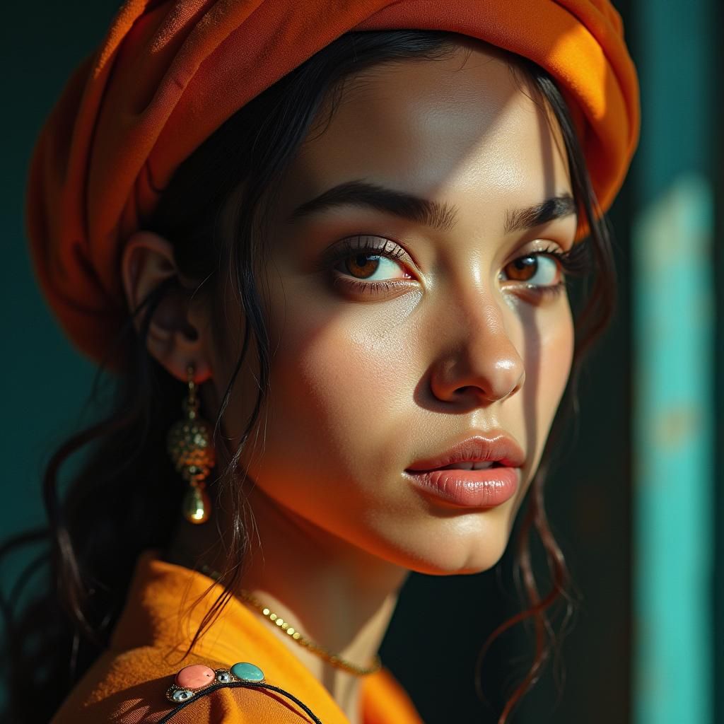 High-Fashion Polaroid Portrait of an Indian Fortune Teller