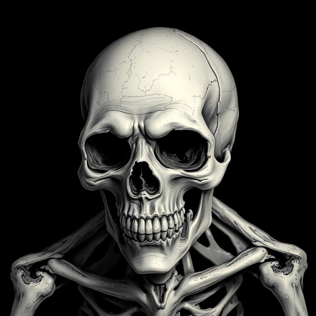 Creepy Horror Skull: A Macabre Digital Art Piece