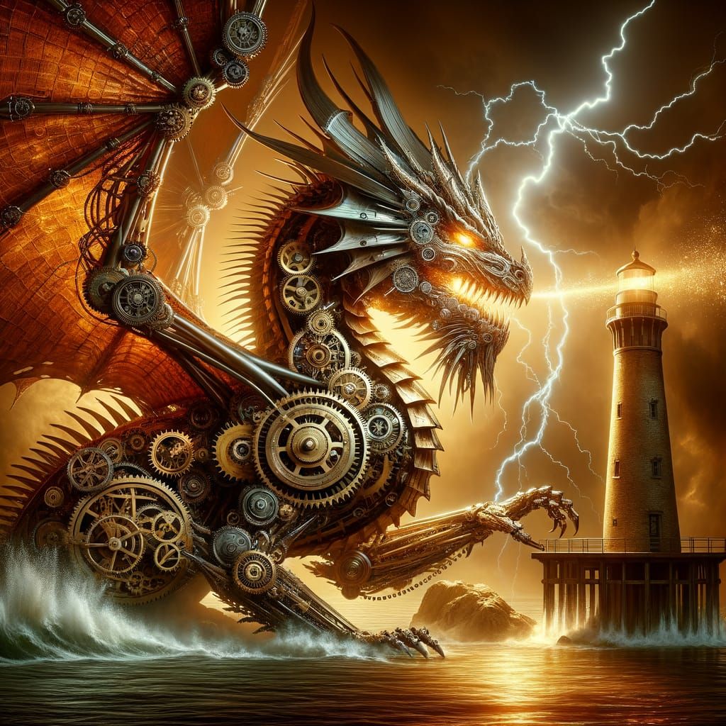 Clockwork Dragon Guardian of the Lighthouse