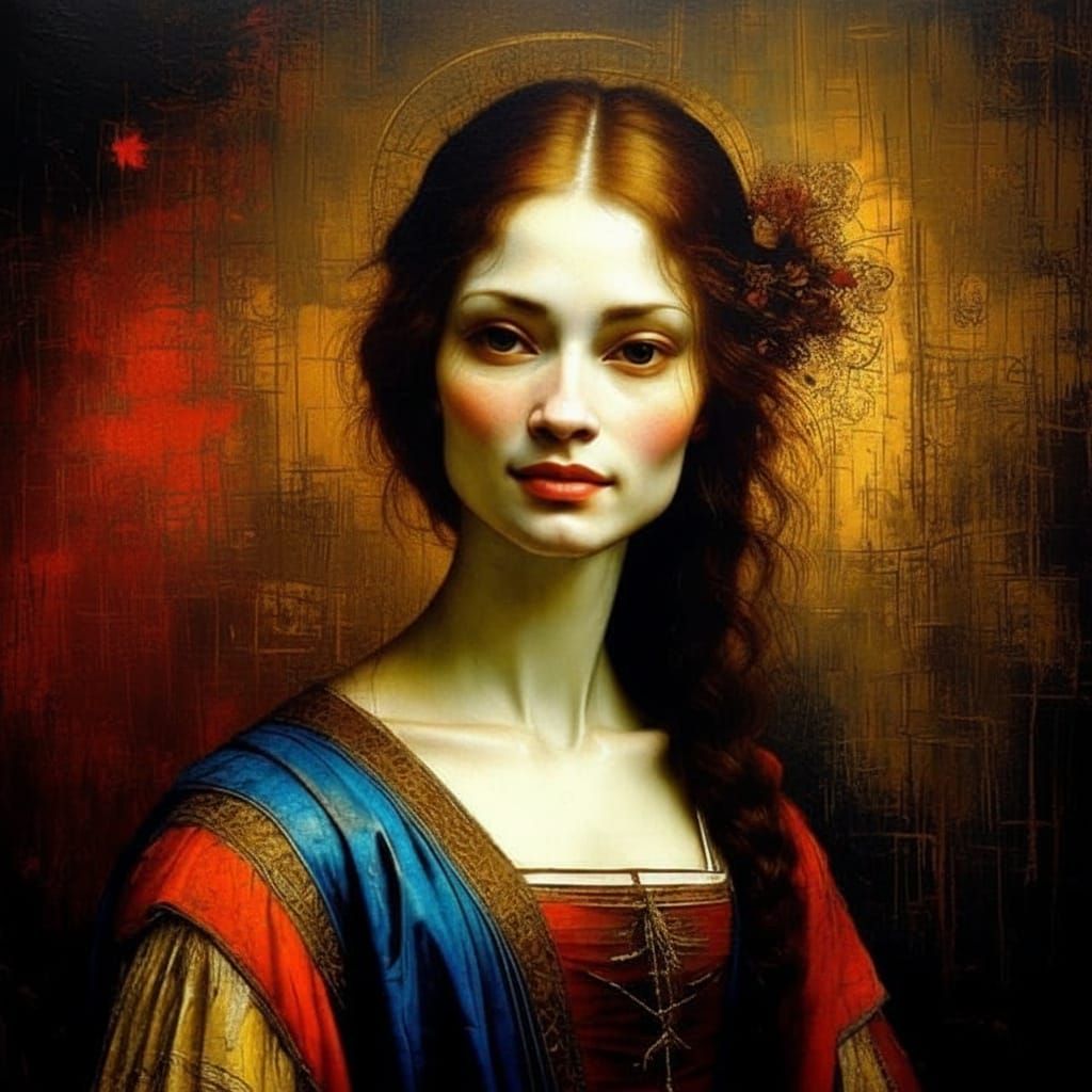 Hyperrealistic Portrait of a Young Woman in Sfumato Style