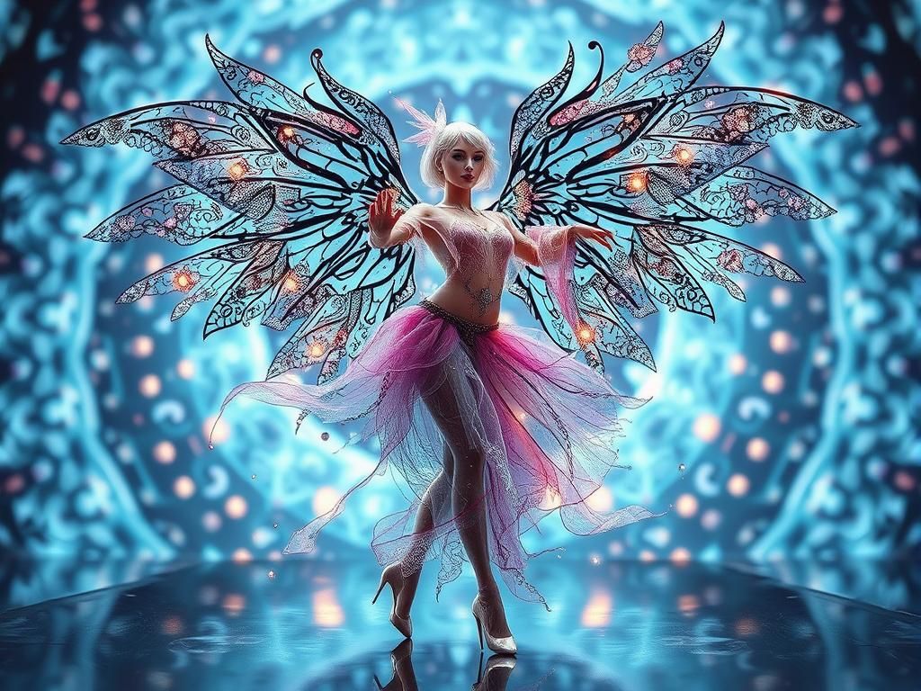 Holographic Ribbon Dancer Automata in Holopunk Style