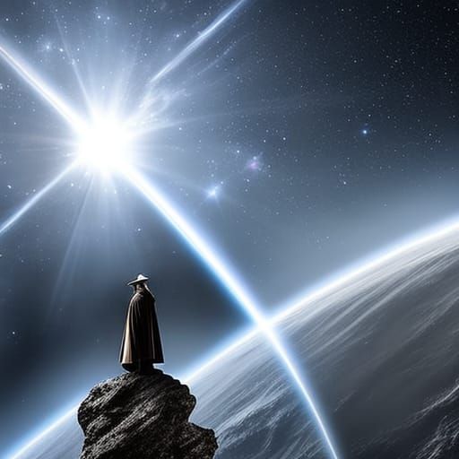 Gandalf in Space: Hyperrealistic Cinematic Portrait