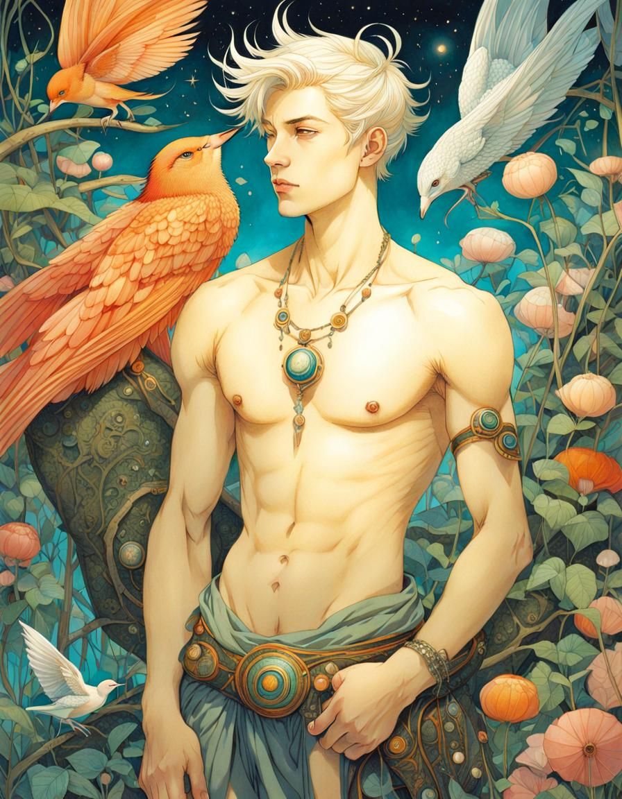 🥇Bishonen with Birds