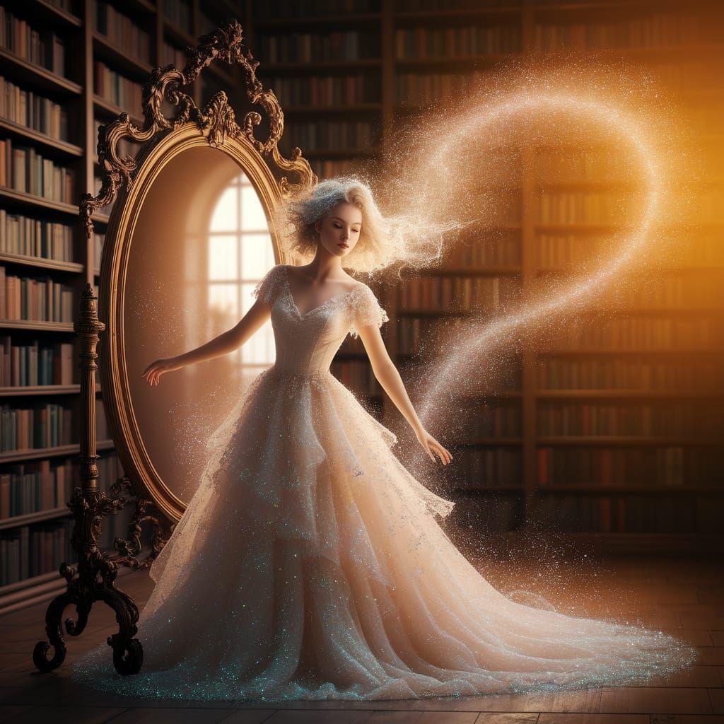 Ghostly Woman Escapes Antique Mirror in Ethereal Photo