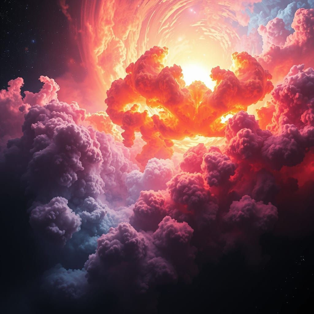 Cosmic Supernova Explosion in Space