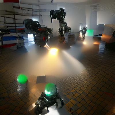 Futuristic Robot Squad in Cyberpunk Style