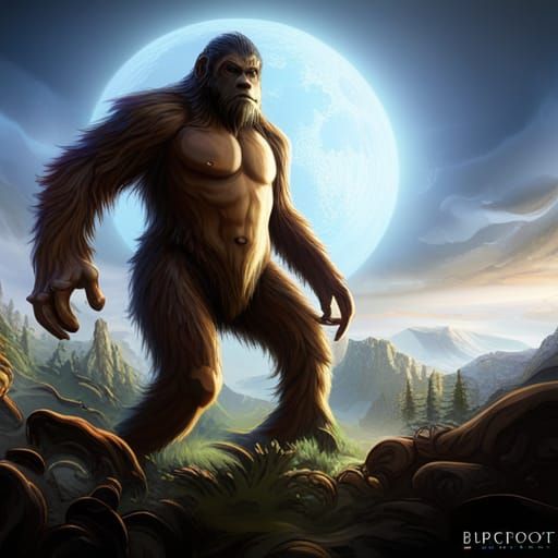 Detailed Bigfoot Hybrid in Fantasy Concept Art