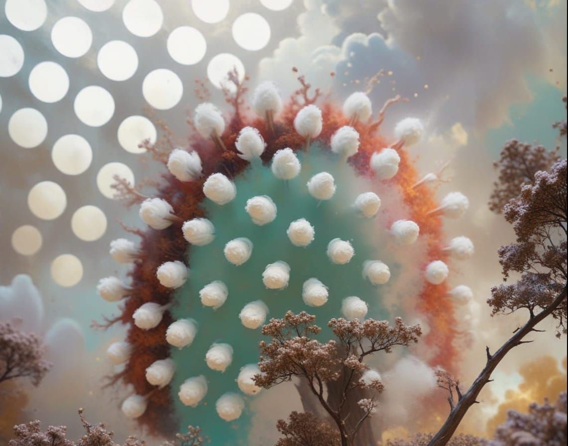 Fractal Trees and Polka Dots in a Fluffy Landscape