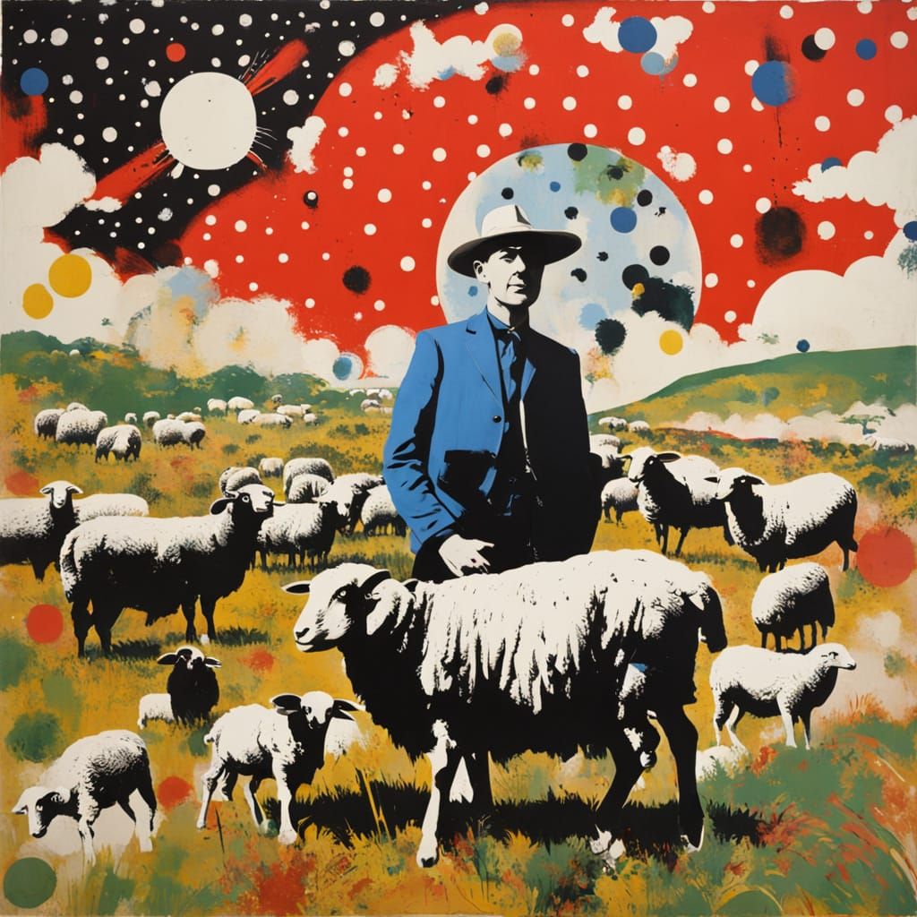 Cosmic Alien Meets Polka Dots Farm in a Pop Art Masterpiece