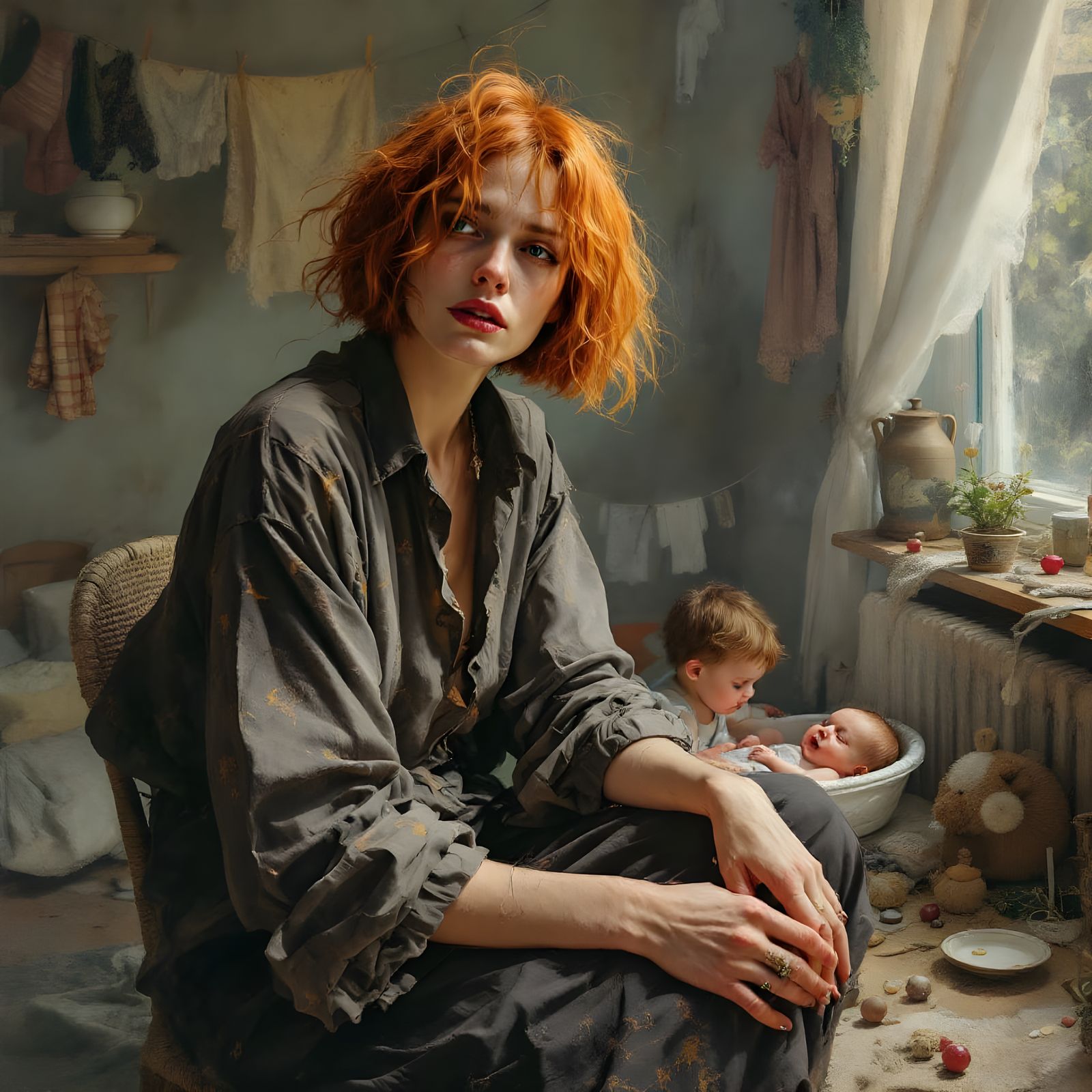 A Mother's Burden: Exhausted Beauty in Domesticity