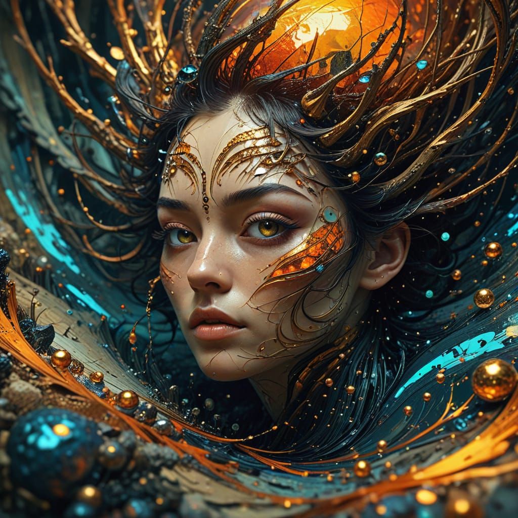 Surreal Recursive Abyss in Golden Hour Lighting