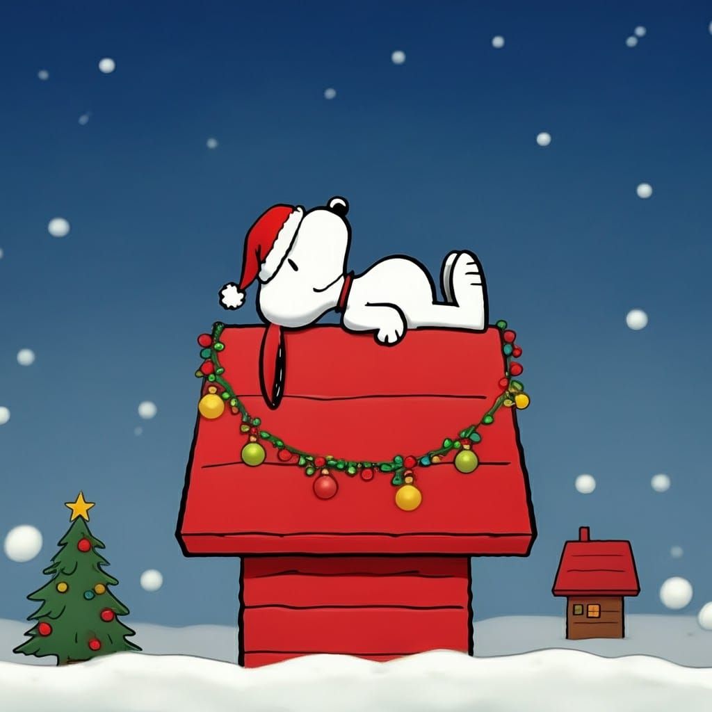 Snoopy's Christmas Doghouse Scene