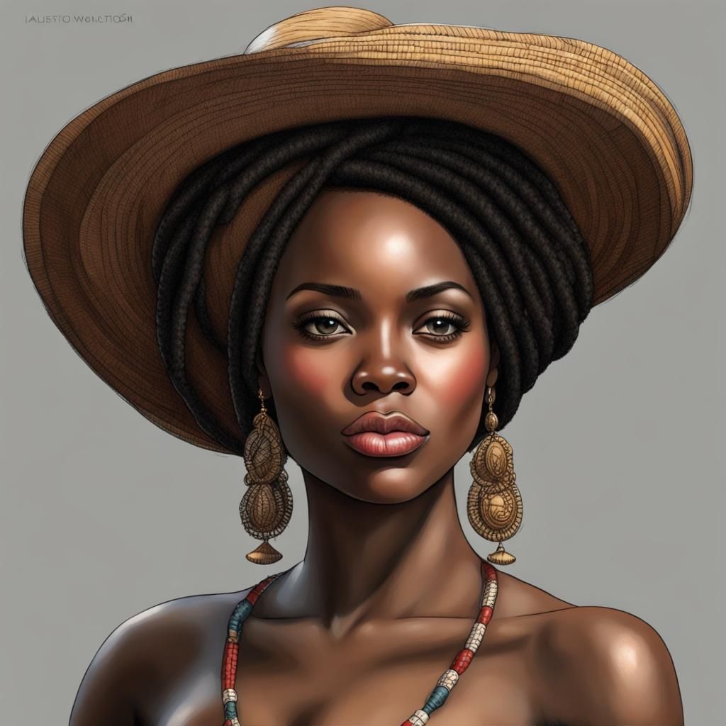 Realistic Portrait of a Beautiful Haitian Woman