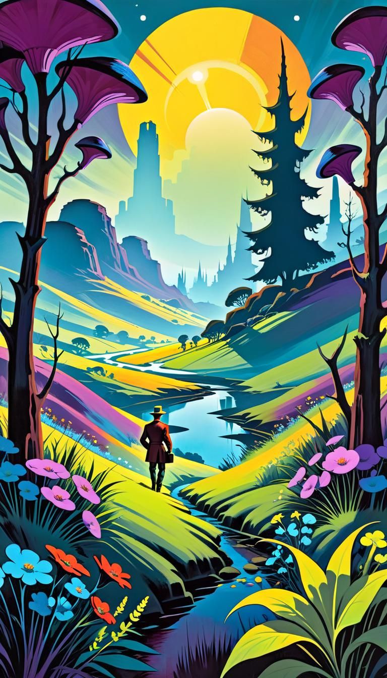 Phantasmagorical Alien World with Filigree Detail