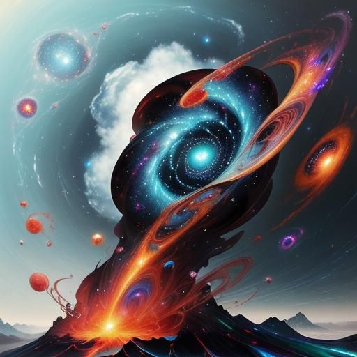 Cosmic Dance: Surreal Galaxies in Abstract Expressionism